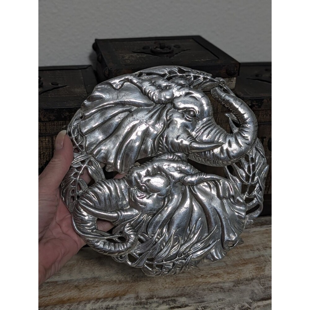 Arthur Court Elephant Trivet 1995 Cast Aluminum Safari Jungle Decor
